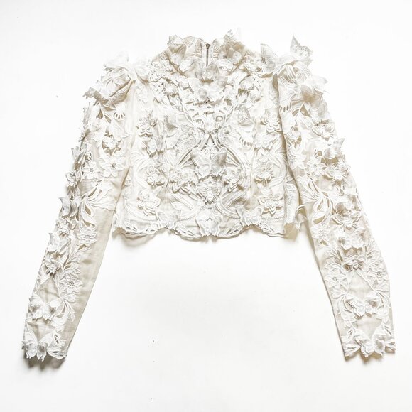 Zimmermann Luminous Embroidered Bodice Natural Size AU 3 US 10 - Picture 3 of 15
